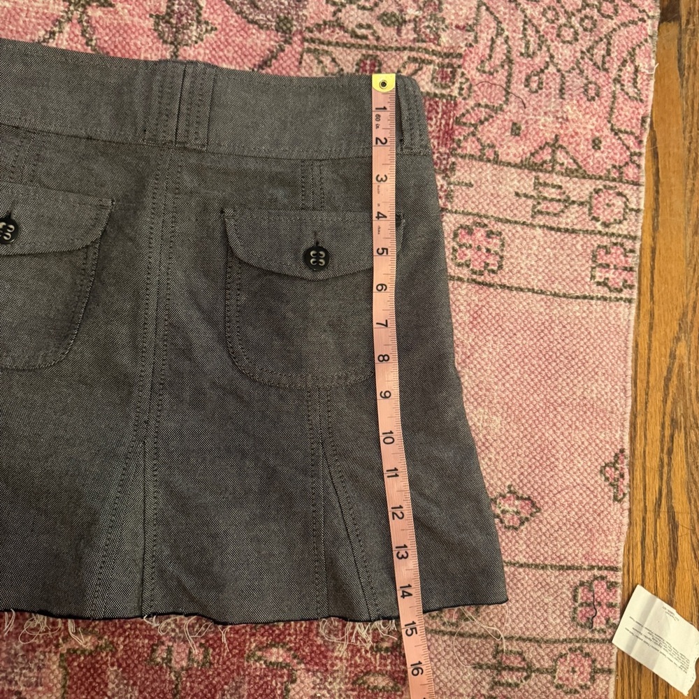 Y2K Esprit Charcoal pleated Mini Skirt with Buttoned Pockets - size 2 - Picture 9 of 16